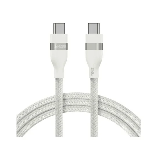 Anker Usb-C To Usb-C Cable 240W (Upcycled-Braided) (1.8M/6Ft) -White